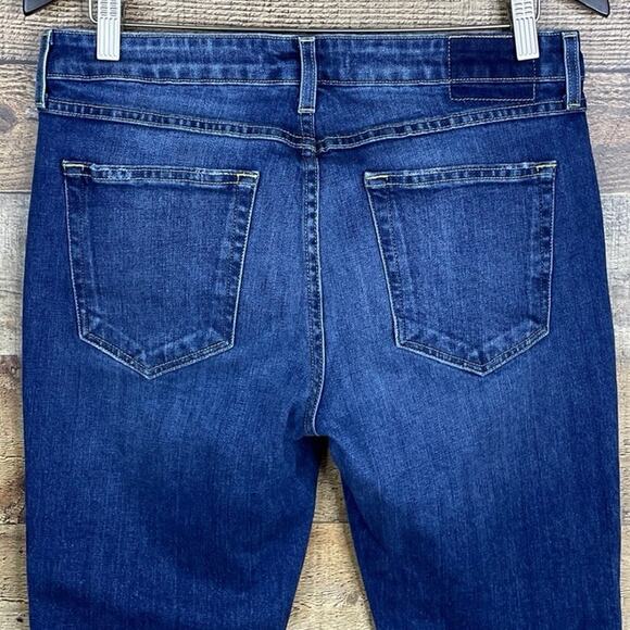 AMO Twist Zip Skinny Jeans Ankle Zipper Sapphire Blue Denim Size 30 - Picture 7 of 12